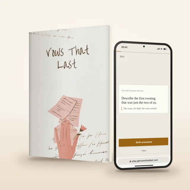 The book and the card game on a phone (shown printed; the book is a PDF)